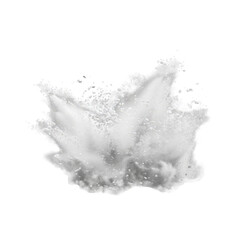 A close up of a white powder cloud on a Transparent Background