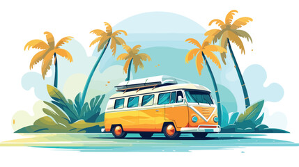 Travel design. Vacation concept. Colorful illustrat