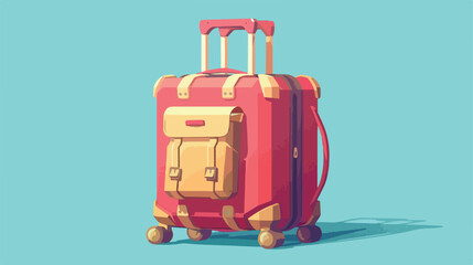 Travel luggage isolated flat cartoon vactor illustr