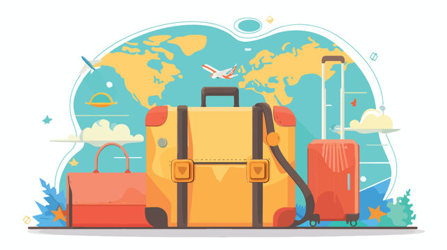 Travel icon design flat cartoon vactor illustration