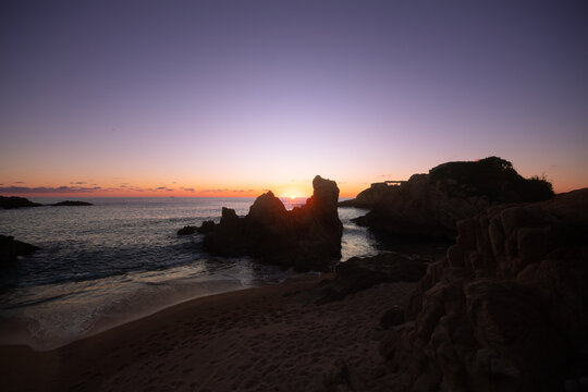 Sinset landscape at Faro de Bucer&iacute;as. Costa michoacana.