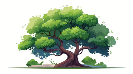 Tree nature symbol flat cartoon vactor illustration