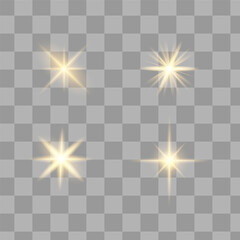 Vector Neon Light Effect. yellow glowing light explodes .Bright Star. Special line flare light effects for design and decor. Black background.