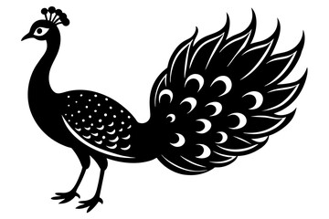 Beauty peacock vector silhouette illustration ,peacock tattoo design icon,logo and vector illustration