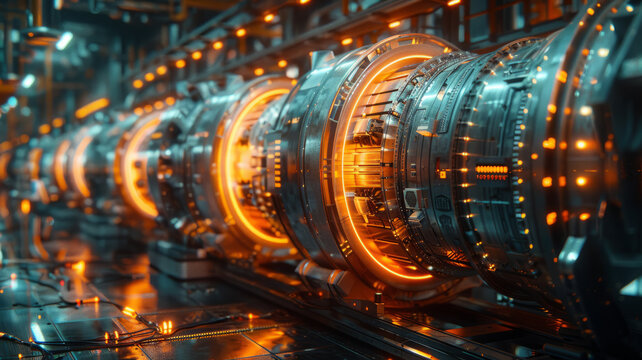 huge generator shown as a digital 3D image, hypermodern style,genearive ai