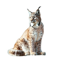 Lynx sitting on Transparent Background