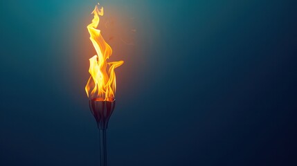 Eternal Flame - Minimalist Torch Icon - Symbol of Athletic Spirit