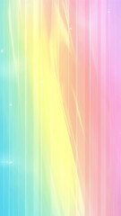 Soft gradient background with pastel rainbow colors.