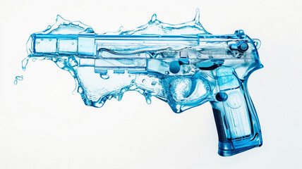 Water pistol in the form of liquid splash.