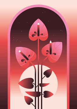 Tropical flower with pencils