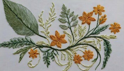 exquisite intricate botanical embroidery on a fab upscaled 4