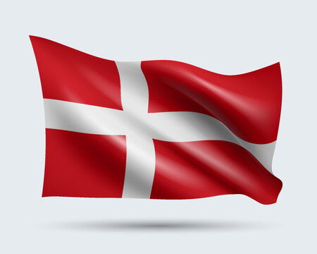 recommend clip art: Vector illustration of 3D-style flag of Denmark isolated on light background. Created using gradient meshes, EPS 10 vector design element from world collection