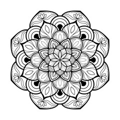 Floral mandala graphic element design. Vector illustration.