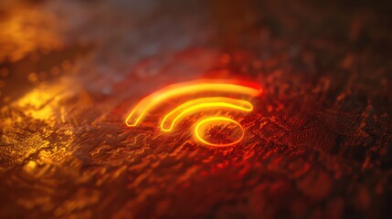 Smart Home Connectivity - Minimalist Wi-Fi Symbol in Warm Ambience - Comfort of Technology