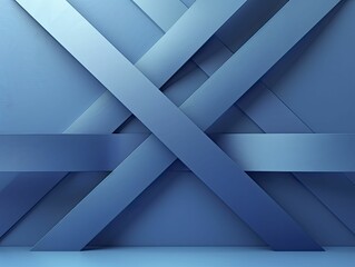 Abstract shapes forming a cross with a gradient blue background, symbolizing strategic financial planning.