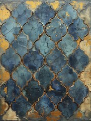 Amidst Moroccan tile patterns, a deep teal canvas represents the allure of amassing wealth through intricate design.