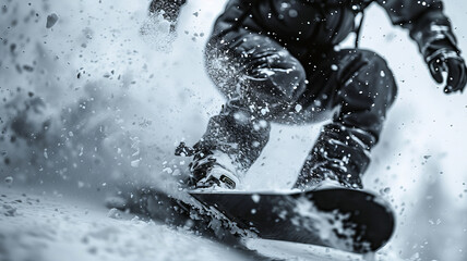 snowboarder jumping on white background generative ai - obrazy, fototapety, plakaty