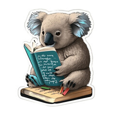 Koala reading a book generative AI
