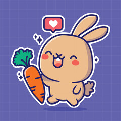 happy Bunny kawaii cute vector