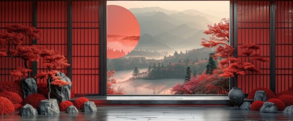 Abstract Oriental Japanese Art Background, Background HD For Designer