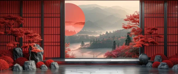 Zelfklevend Fotobehang Abstract Oriental Japanese Art Background, Background HD For Designer © CgDesign4U