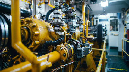 Fototapeta premium oil and gas engine in a rig ,generative ai