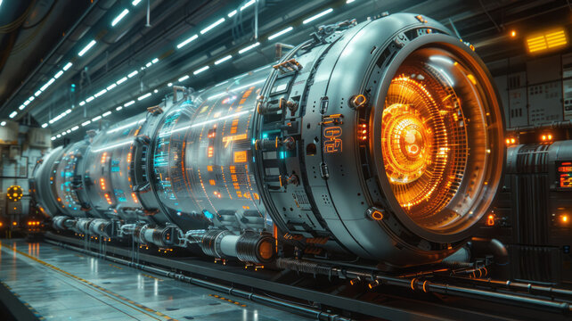 huge generator shown as a digital 3D image, hypermodern style,genearive ai