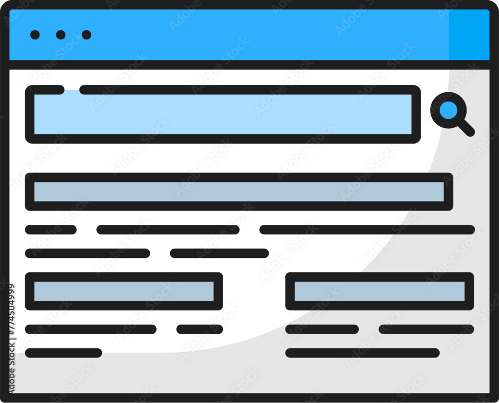 Fototapete site links. serp icon. search engine result page. internet search result page optimization technolog