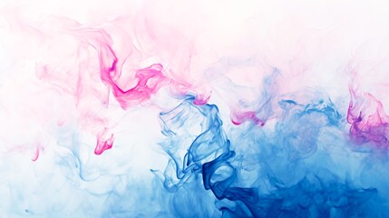 Close-up of blue and pink liquid in the air