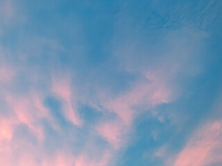 Cotton Candy Cloudscape. Light and feathery pink morning clouds that look like cotton candy....