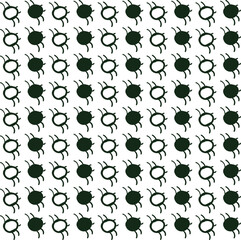 Many white and black beetles in the form of a background on the theme of entomology.