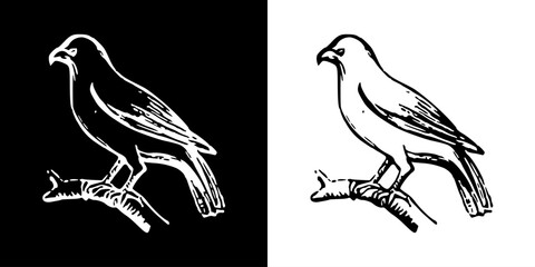 Bird icon. Black icon. Line icon. Black line. Animal. Silhouette