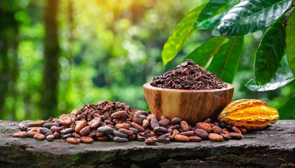 cocoa beans for chocolate making, natural chocolate made with Amazonian cocoa, photos of cocoa...
