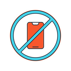 No phone icon vector illustration image on white background can be used for library