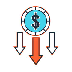 Obraz premium Depreciation icon vector illustration image on white background can be used for finance
