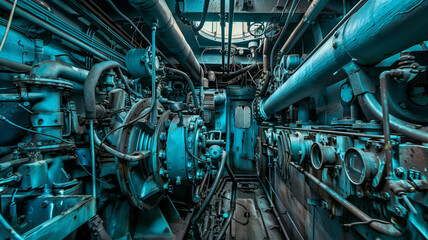 complex intricate engine room,generative ai
