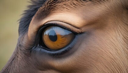 a close up of an elks eye showing the wildness a upscaled 7 - obrazy, fototapety, plakaty