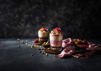 Delicate layers of indulgence in a parfait creation.