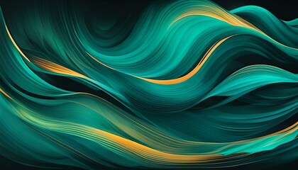 Abstract waves in a blend of teal, radiating warmth and vibrant energy against a dark backdrop.