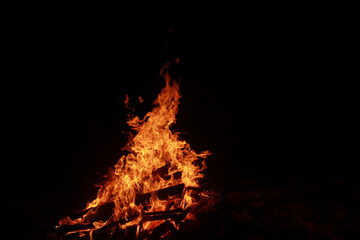 fire in the fireplace