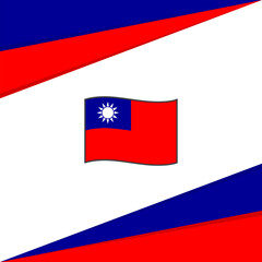 Taiwan Flag Abstract Background Design Template. Taiwan Independence Day Banner Social Media Post. Taiwan Design