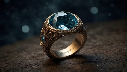 A mystical ring, carved from a single, rare crystal, rumored to open gateways to other dimensions when held under the moonlight Generative AI