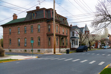 Obraz premium Martinsburg, West Virginia. Facades of brick buildings.