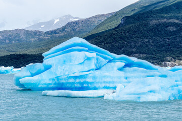 Fototapeta na wymiar Iceberg floating at Lago Argentina in Patagonia