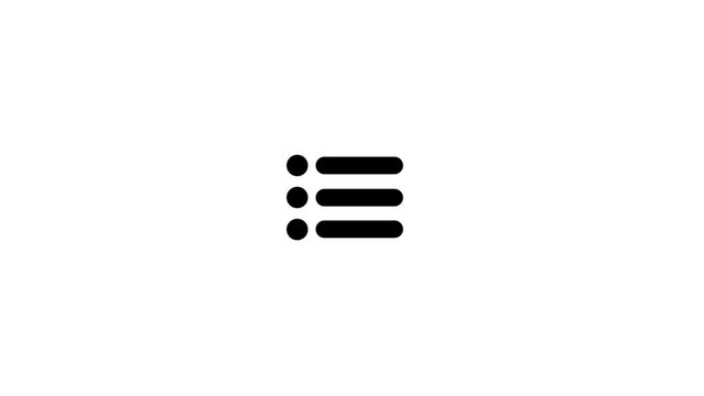 Expand Menu icon, simple 3 dots line navigation toggle icon animation.