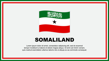 Somaliland Flag Abstract Background Design Template. Somaliland Independence Day Banner Social Media Vector Illustration. Somaliland Banner - obrazy, fototapety, plakaty