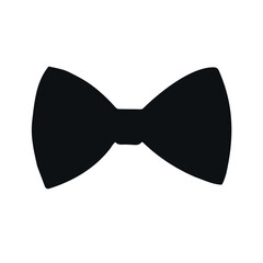Vector hand drawn bow tie silhouette isolated on white background