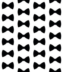 Vector seamless pattern of hand drawn bow tie silhouette isolated on white background