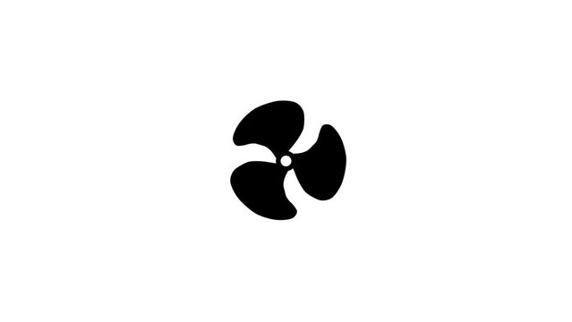 Air ventilation system, spinning fan animation. cooling system rotating fan icon.