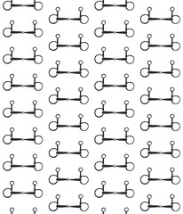 Vector seamless pattern of hand drawn sketch doodle horse equestrian bit isolated on white background
